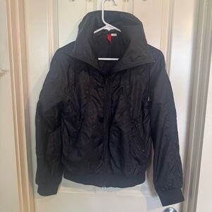 H&M Black Hooded Jacket with Mesh Lining